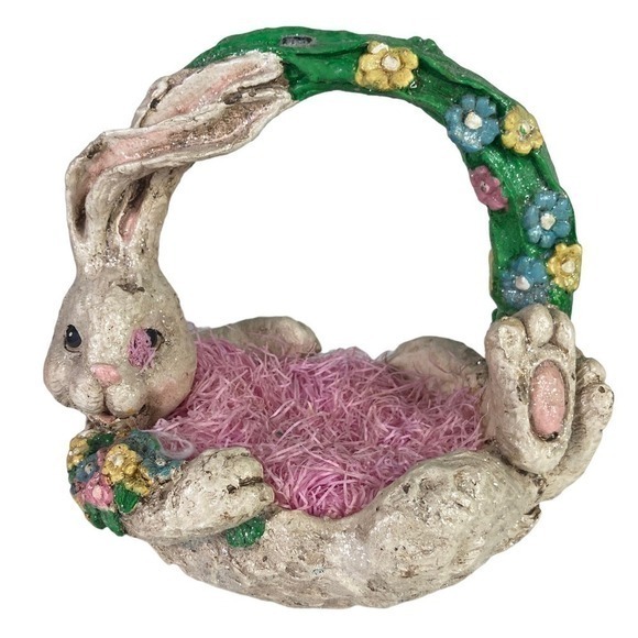 Easter Egg Basket Decor Bunny‎ Rabbit 9" Tall Spring Holiday Centerpiece… - Picture 1 of 11